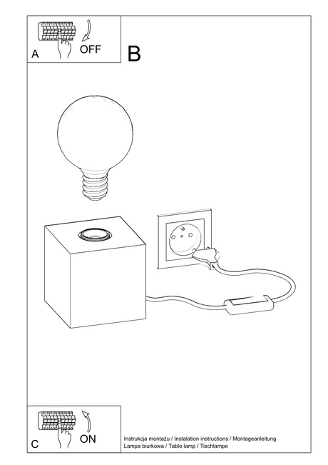 ARIZ lámpara de escritorio de hormigón + 1x bombilla LED E27 3000K Warm 7.5W 620lm