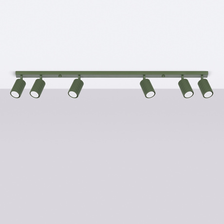 Lámpara de techo KARBON 6L verde oliva