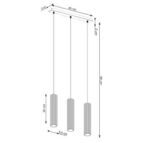 Lámpara colgante KARBON 3L oro