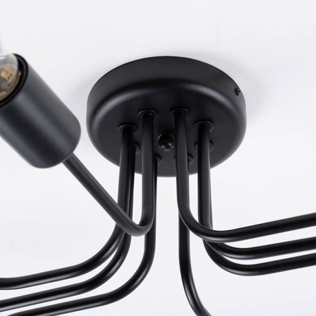 Lámpara de araña VECTOR 8 negra + 8X bombilla LED E27 3000K 7W 760lm