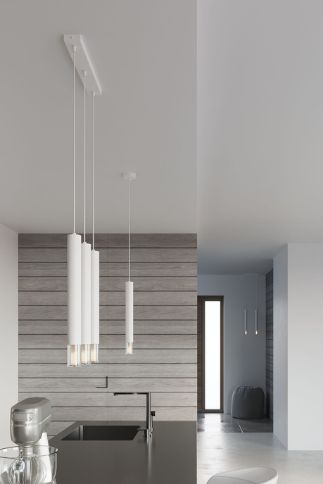 WEZYR 1 lámpara colgante blanca + 1x bombilla LED G9 3000K Cálida 4,5W 510lm