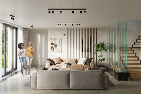 Plafond NERO 6 negro/cromo + 6x bombilla LED GU-10 4000K Fría 7W 630lm