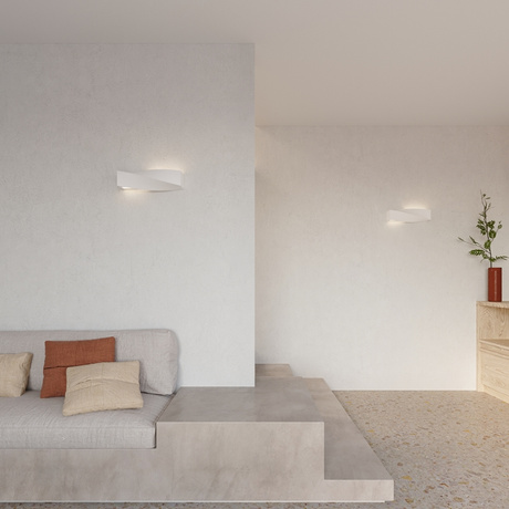 Aplique de cerámica SIGMA blanco + 1x bombilla LED E27 3000K Cálida 7,5W 620lm