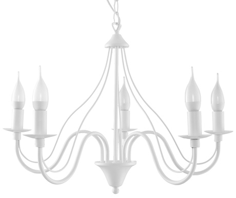 Lámpara de araña MINERWA 5 blanca + 5x bombilla LED E14 4000K Fría 7,5W 650lm