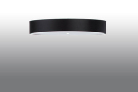 Plafond SKALA 90 negro + 6x bombilla LED E27 3000K Cálido 7,5W 620lm