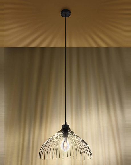 Lámpara colgante UMB negra + 1x bombilla LED E27 4000K Fría 7,5W 650lm