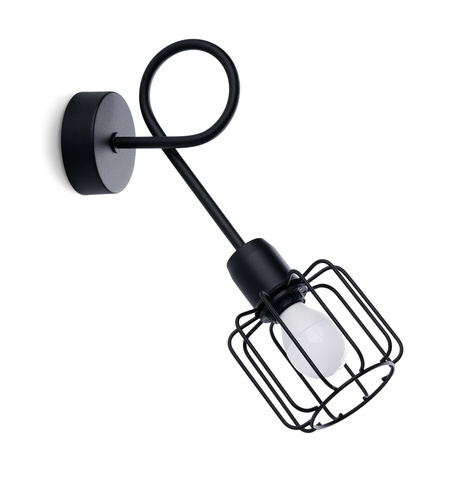 Aplique BELUCI 1S negro + 1x bombilla LED E14 3000K Cálida 7,5W 620lm