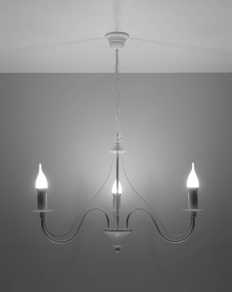 Lámpara de araña MINERWA 3 blanca + 3x bombilla LED E14 4000K Fría 7,5W 650lm