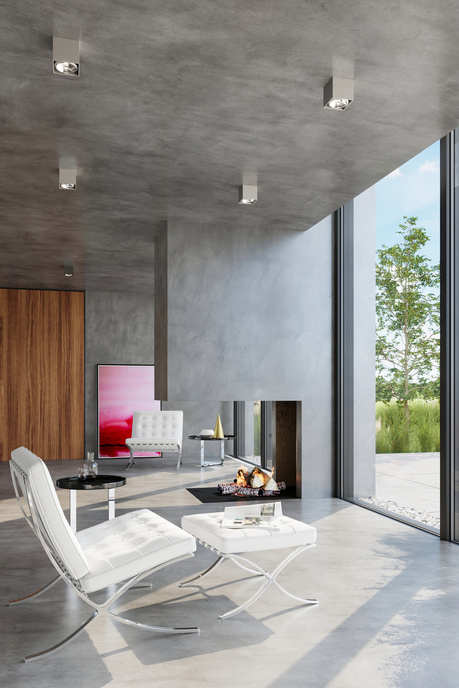 Plafond BLAKE gris + 1x bombilla LED GU10 AR111 3000K Cálida 12W 800lm