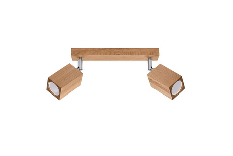 Plafond KEKE 2 roble + 2x bombilla LED GU-10 4000K Fría 7W 630lm