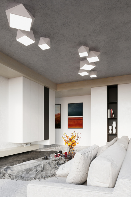 Plafond HEXA 25 BLANCO + 1x bombilla LED E27 3000K Cálido 7,5W 620lm