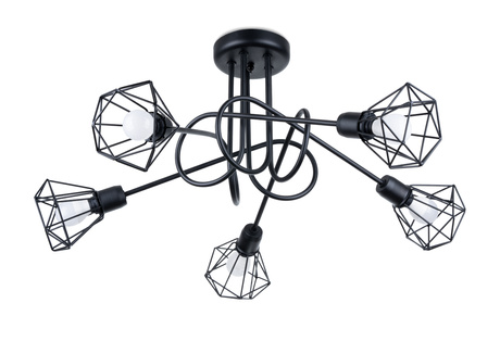 Araña ARTEMIS 5S negra + 5x bombilla LED E14 3000K Cálida 7,5W 620lm