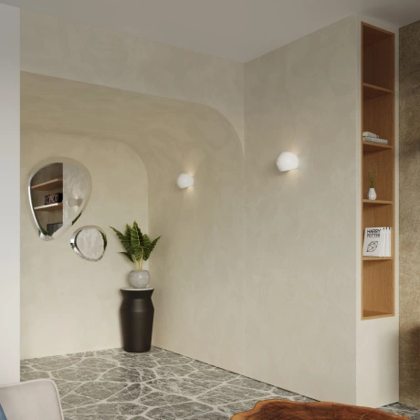 Aplique barnizado GLOBE blanco brillo