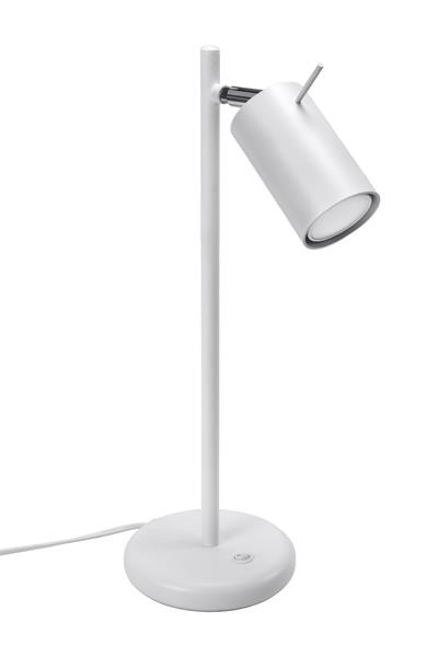 Lámpara de escritorio RING blanca + 1x bombilla LED GU-10 4000K Fría 7W 630lm