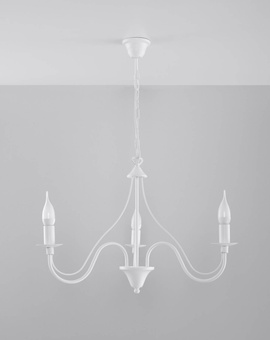 Lámpara de araña MINERWA 3 blanca + 3x bombilla LED E14 3000K Cálida 7,5W 620lm