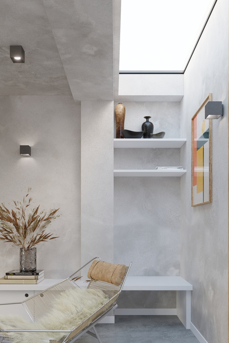 Plafond QUAD 1 antracita + 1x bombilla LED GU-10 3000K Cálida 7W 620lm