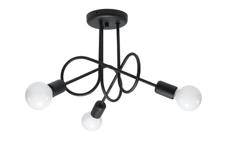 Lámpara SUPEŁ 3 negra + 3x bombilla LED E27 4000K Fría 7,5W 650lm