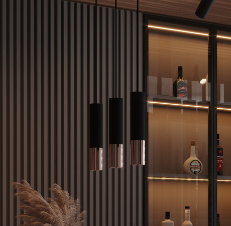 Aplique LOOPEZ negro/cobre + 2x bombilla LED GU-10 4000K Fría 7W 630lm