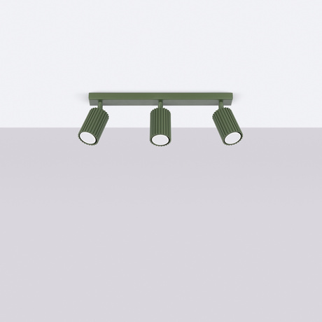 Lámpara de techo KARBON 3L verde oliva