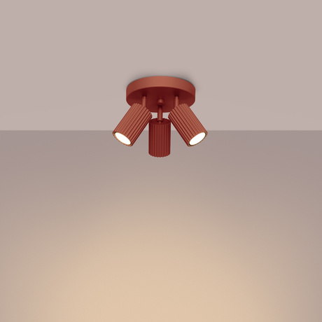 Lámpara de techo KARBON 3P rojo ocre