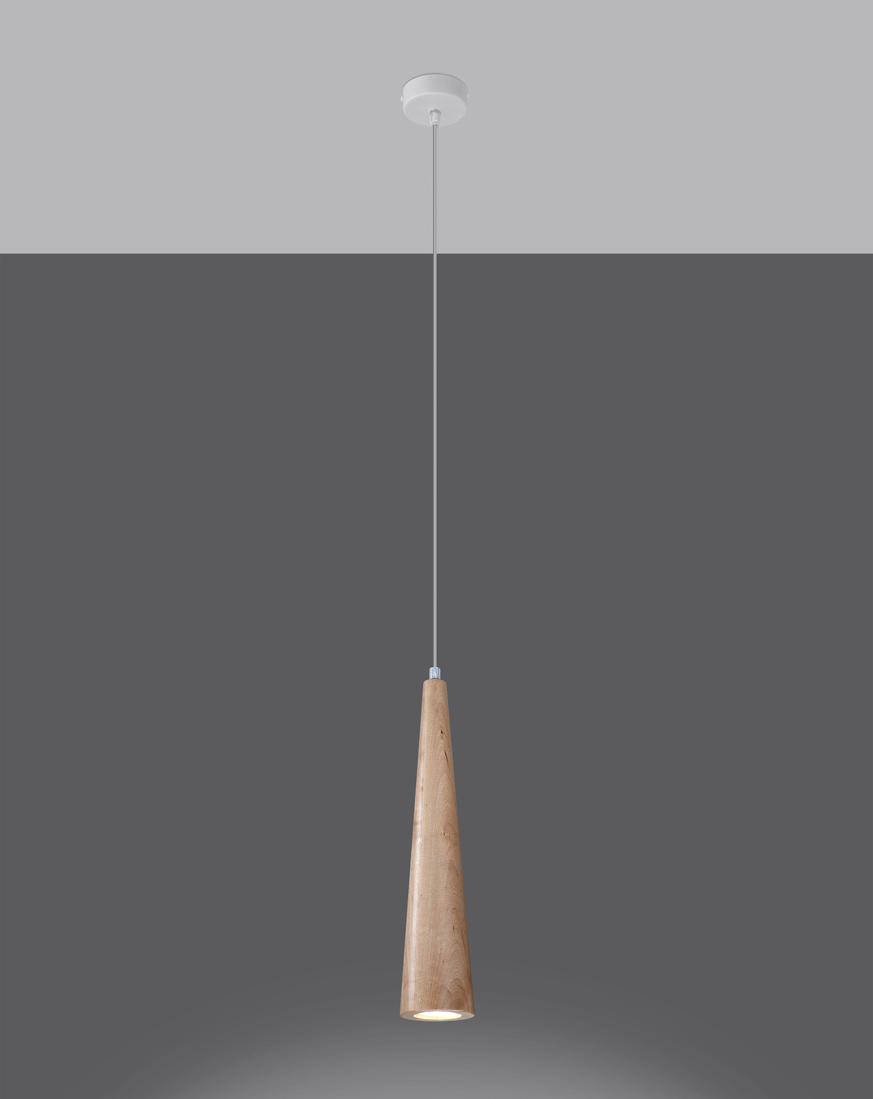 SULA 1 lámpara colgante de madera natural + 1x bombilla LED GU-10 3000K Warm 7W 620lm