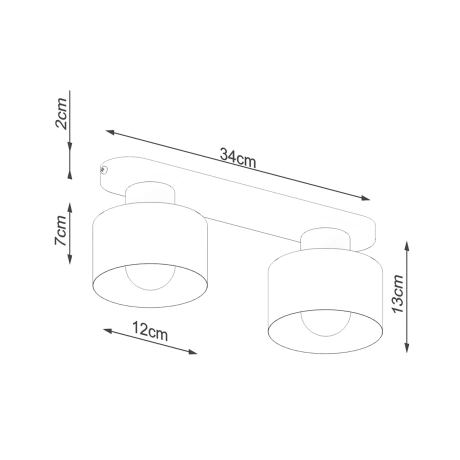 Lámpara de techo SAVAR 2 negra