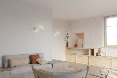 Aplique de cerámica SIGMA blanco + 1x bombilla LED E27 3000K Cálida 7,5W 620lm