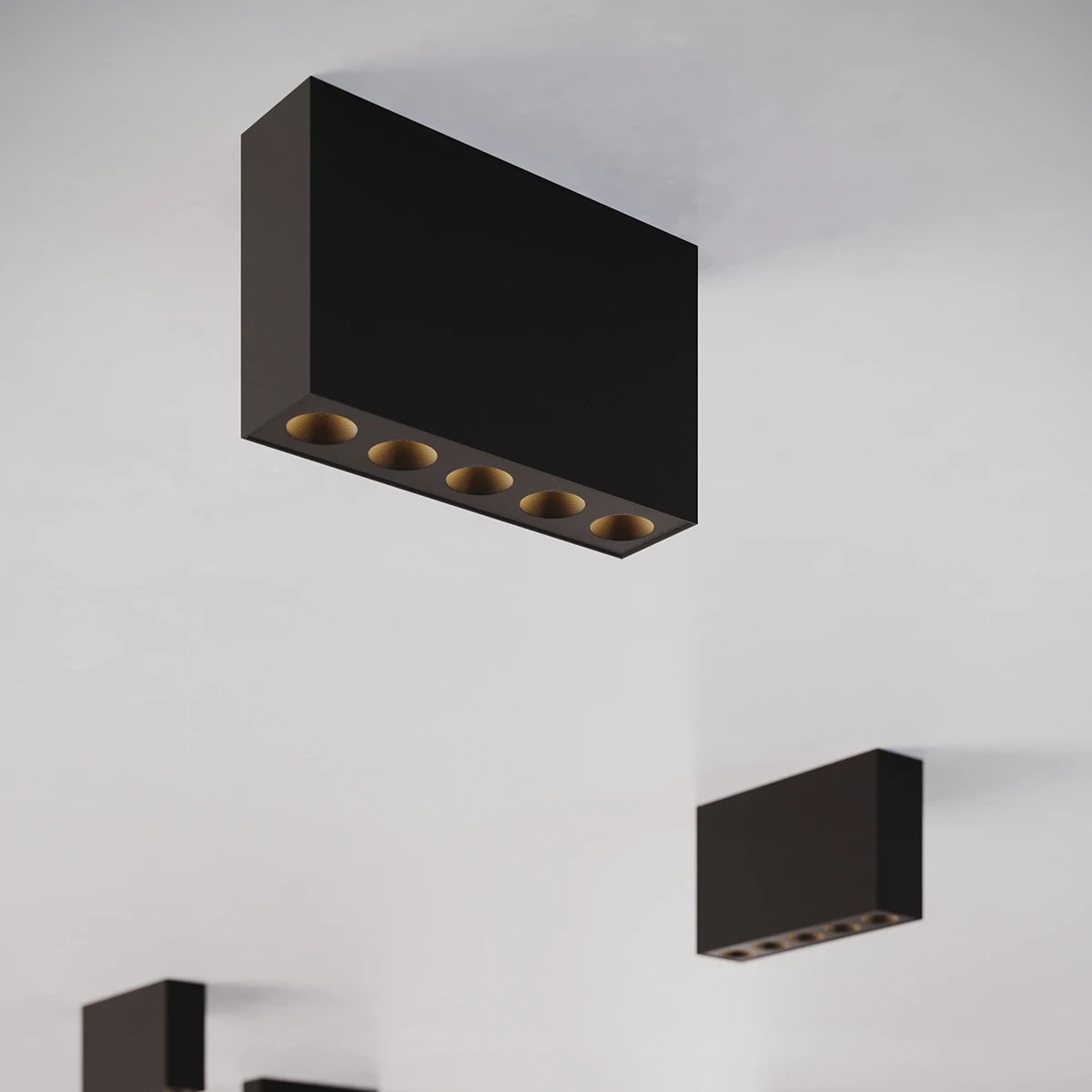 Plafón SOLE negro LED