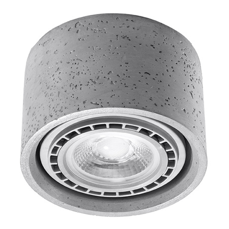 Plafond BASIC 1 hormigón + 1x bombilla LED GU10 AR111 4000K FRÍO 12W 850lm