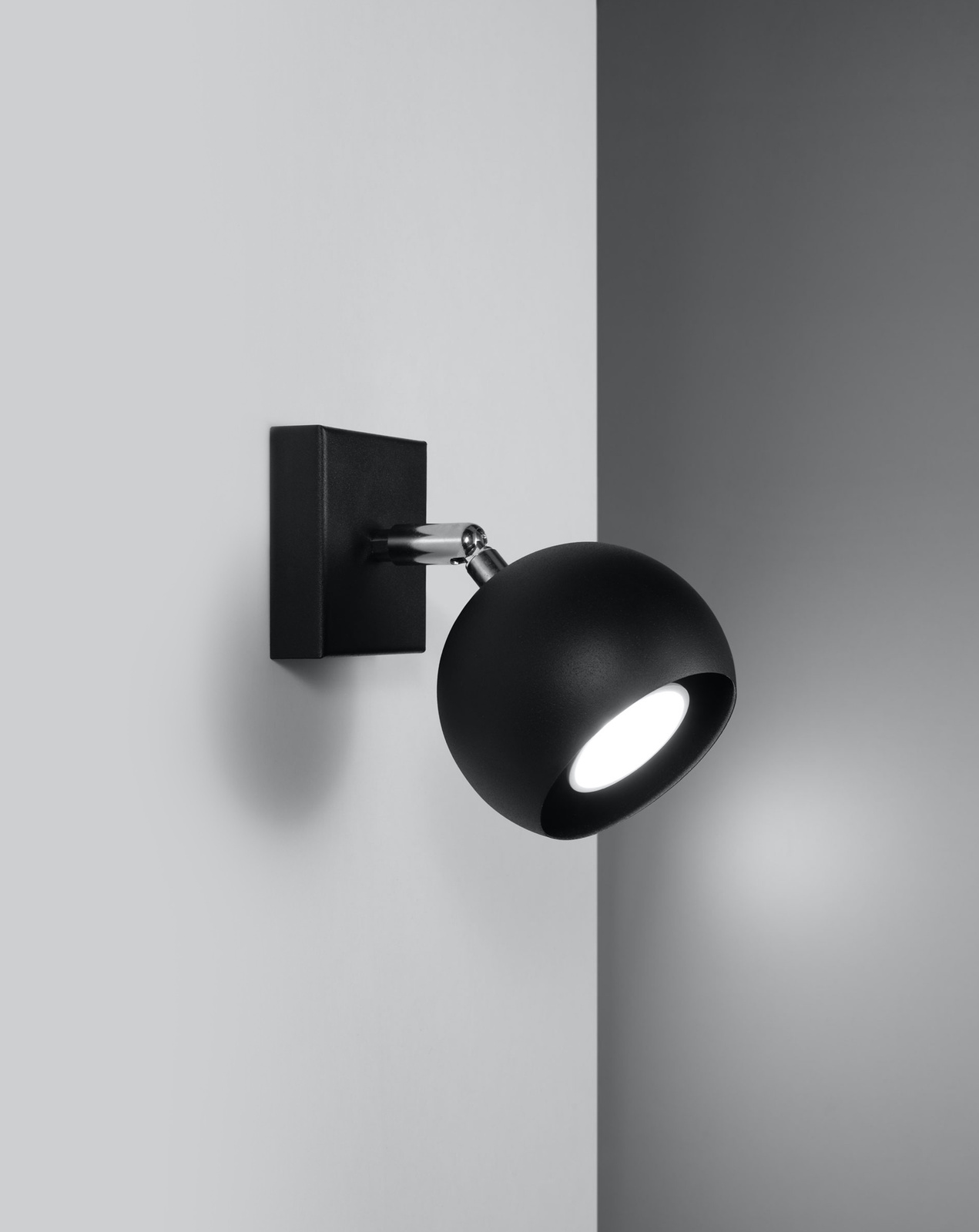 Aplique OCULARE 1 negro + 1x bombilla LED GU-10 3000K Cálido 7W 620lm