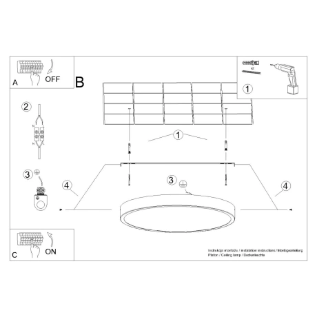 Plafón ONYX 30 negro LED 3000K