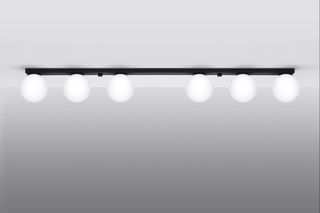 Plafond YOLI 6 negro + 6x bombilla LED G9 3000K Cálido 4,5W 450lm