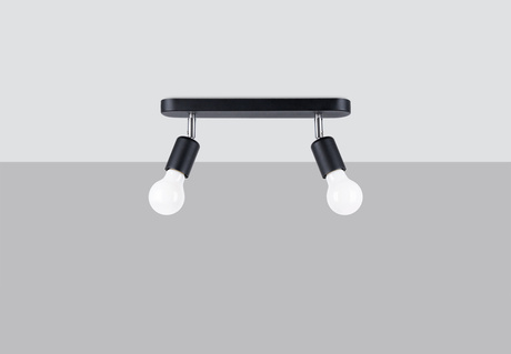 Plafond FORNES 2 negro + 2x bombilla LED E27 3000K Cálido 7,5W 620lm