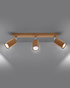 Plafond ZEKE 3 roble + 3x bombilla LED GU-10 3000K Cálido 7W 620lm