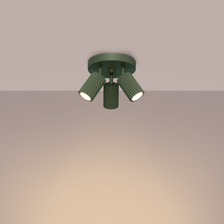 Lámpara de techo KARBON 3P verde oliva