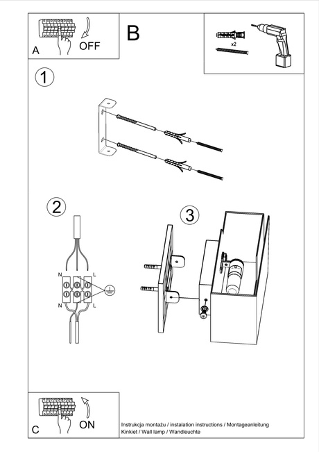 Aplique PIEGARE blanco + 1x bombilla LED G9 3000K Warm 4.5W 510lm