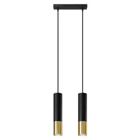 Lámpara colgante LOOPEZ 2 negro/dorado