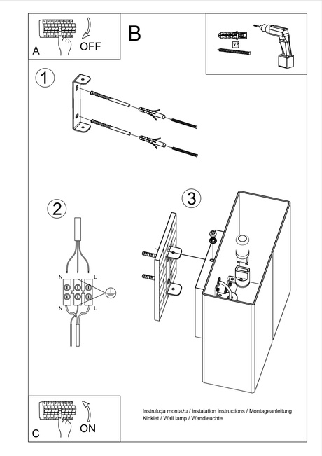 Aplique LINEA blanco + 2x bombilla LED G9 4000K Fría 4,5W 530lm