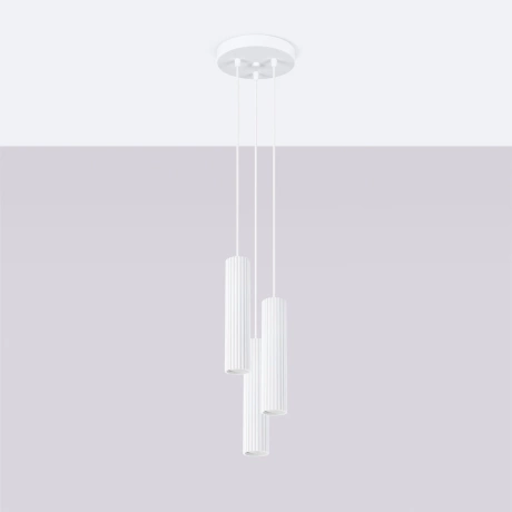 Lámpara colgante KARBON 3P blanca