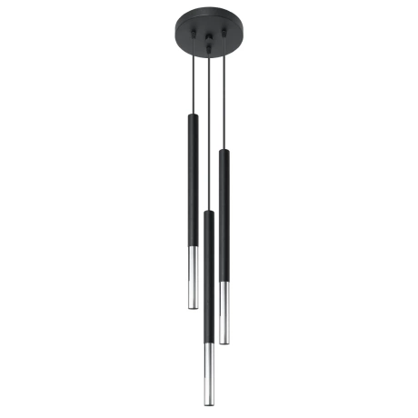 Lámpara colgante MOZAICA 3P negro/cromo