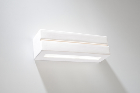 Aplique de cerámica VEGA LINE blanco + 1x bombilla LED E27 4000K Fría 7,5W 650lm