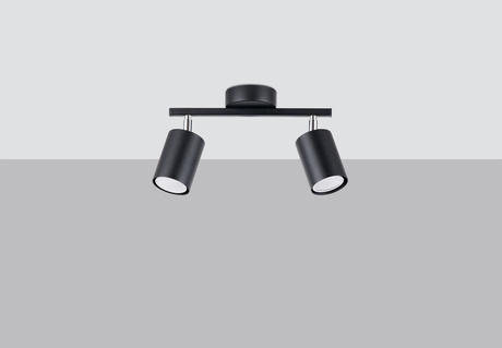 Plafond LEMMI 2 negro + 2x bombilla LED GU-10 4000K Fría 7W 530lm