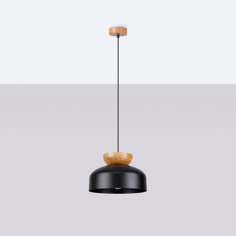 MARION lámpara colgante negra + 1x bombilla LED E27 4000K Frío 7,5W 690lm