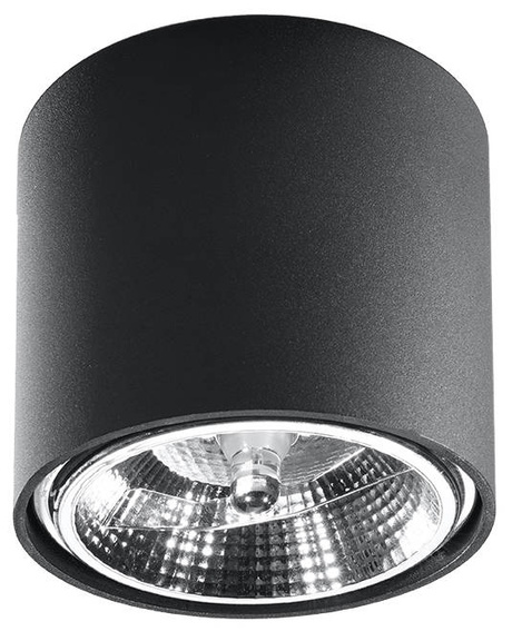 Plafond TIUBE negro + 1x bombilla LED GU10 AR111 3000K Cálido 12W 800lm