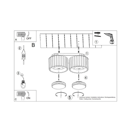 Lámpara de techo AURA 2 melocotón Gx53