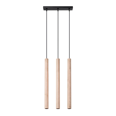 Lámpara colgante PASTELO 3L madera