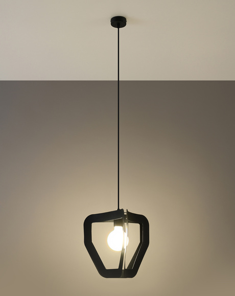 Lámpara colgante TRES negra + 1x bombilla LED E27 3000K Warm 7.5W 620lm