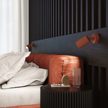 Aplique KARBON rojo ocre con interruptor