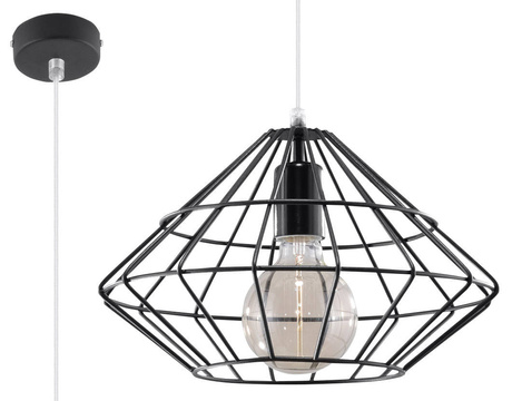 UMBERTO lámpara colgante negro + 1x bombilla LED E27 3000K cálido 7.5W 620lm