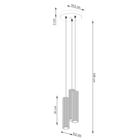 Lámpara colgante KARBON 3P beige